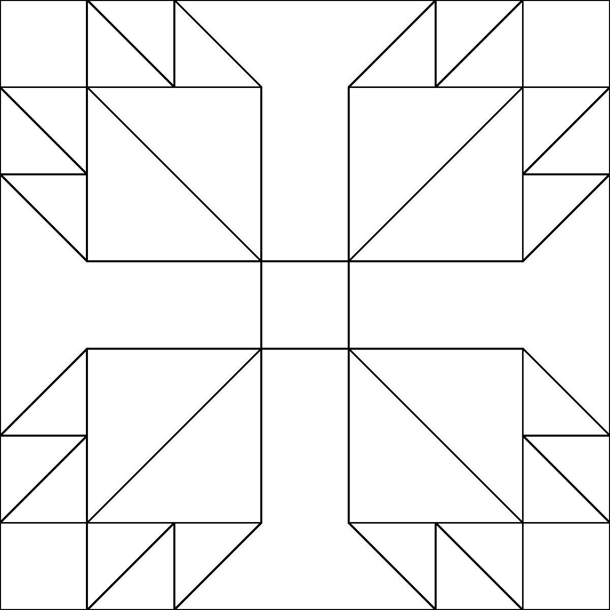 Pattern 110, Simple Bear Paw barn quilt pattern thumbnail